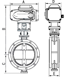 進(jìn)口電動(dòng)法蘭硬密封蝶閥尺寸