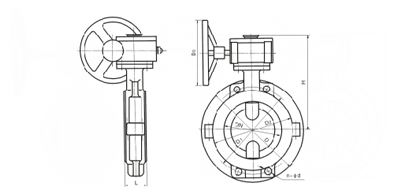 進(jìn)口襯氟蝶閥主要外形和連接尺寸圖